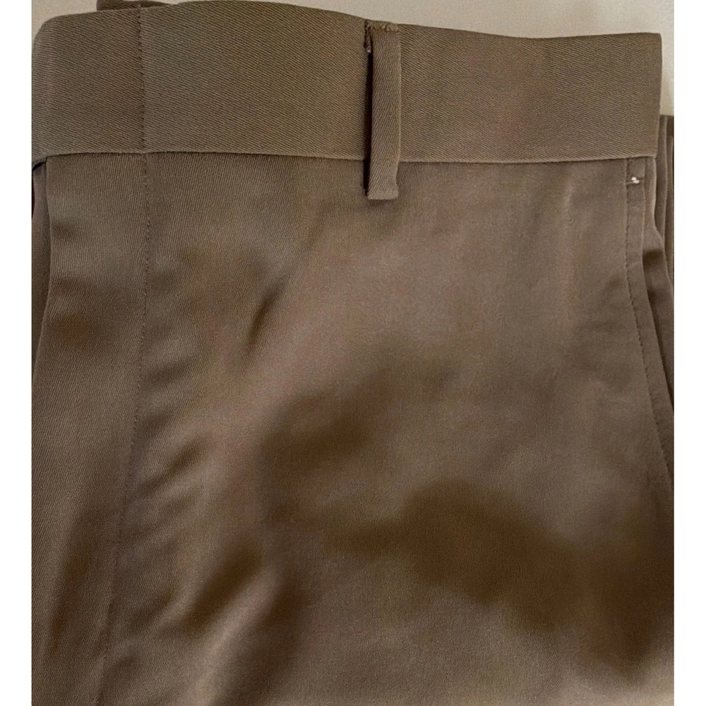 Reaction Kenneth Cole Dress Pants Men 34x29 Brown Twill Flat Front Straight